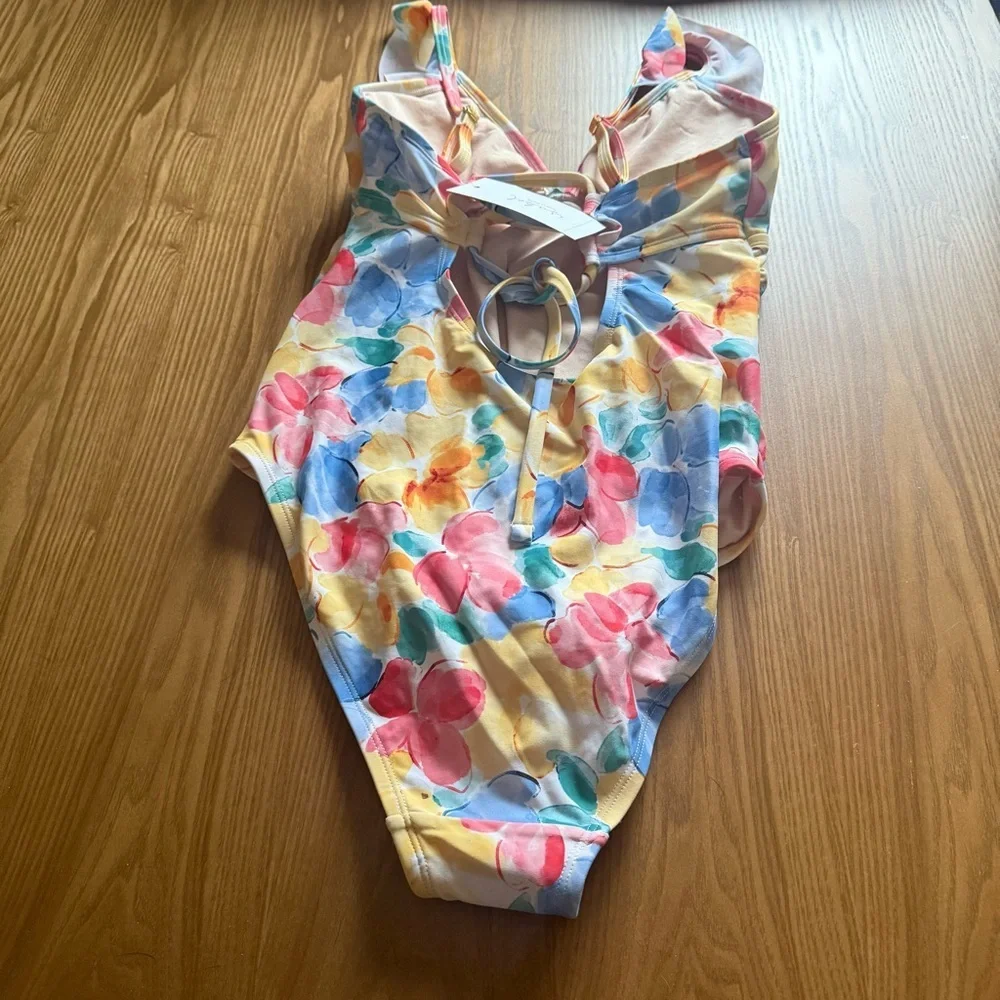 Ruffle‎ Flounce Sleeve Maternity One Piece Swimsuit Isabel by Ingrid & Isabel M